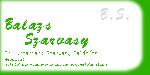 balazs szarvasy business card